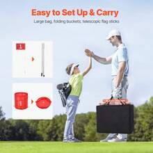 Backyard Golf Game, 3 Hole Golf Course, Golf Bucket Game Practice Games, Golf Chipping Game For Family, Adults And Kids, Portable Outdoor Yard Golf Game For Lawn, Yard, Camping, Park, Beach - 3 Hole - View 5