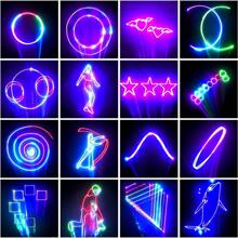 Oświetlenie imprezowe, oświetlenie dyskotekowe dla DJ-ów, laserowe światła sceniczne RGB, animowane wzory kreskówkowe, sterowanie DMX, sterowanie zdalne, aktywowane muzyką i dźwiękiem, odpowiednie do barów, klubów KTV, imprez, karnawałów, śpiewu i tańca w pomieszczeniach, scen weselnych, dekoracji pomieszczeń, prezentów urodzinowych, obchodów festiwali.