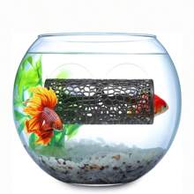 1pc Fish Habitat Tunnel Hollow Cave Aquarium Decor With Suctions, Safe Hiding Place For Small Fish & Shrimp, Toys For Betta, Guppies, Snails
