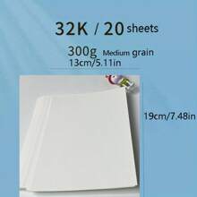 20Sheets, Watercolor Paper Textured Surface Watercolor, Acid-Free, (140lb/300gsm) Art Sketch Paper For Painting & Drawing, Wet, Mixed Media,Back To School,School Supplies