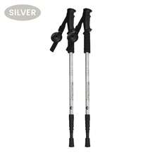 2 X Telescopic Nordic Walking Poles Hiking Poles Anti-Shock 65-135cm Aluminum - 銀色 - 查看 2