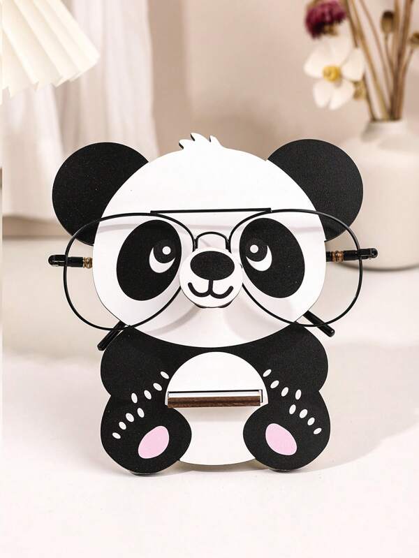 1pc Cute Animal Glasses Holder, Wooden Eyeglasses Stand, Creative Panda Sunglasses Display Stand, Desk Glasses Organizer, Home Decor, Ideal Gifts For Friends, Men And Women