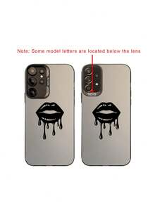 1 件全新简约个性化黑色融化嘴唇图案防摔手机壳 TPU 保护套适用于 17Pro Max/17 Air/16Pro Max/15plus/14/13/12/11/8P/XSMAX 和 Galaxy S24 Ultra/S23FE/S22/S21/S20/A52S/A15/A03