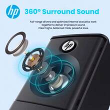 HP Altavoz para juegos RGB, altavoz USB para computadora de escritorio, subwoofer, portátil, transmisor universal, efecto de iluminación, artefacto de audio y video para juegos de escritorio DHS-2101 negro