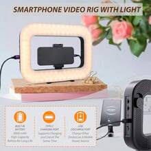 Smartphone Video Rig With Light Handheld Ring Selfie Light Kit LED Mobile Video Stabilizer With Builtin 8000mAh Battery For Camera Smartphone   Video Recording Makeup - 如圖 - 查看 5