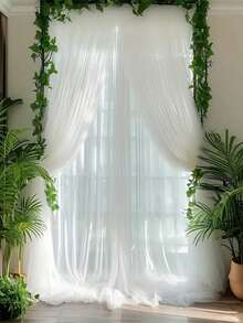 [Essential For Ceremonies] Elegant 10-Meter-Long White Tulle Drape Fabric - 100% Polyester Wedding Arched Curtain, Multi-Functional Tulle Background, Ceremony, Reception, Bride's Wedding Decoration, Anniversary Decoration, Machine Washable, Featherless, Suitable For Both Indoor And Outdoor Use, Wedding Decoration, Stage Dance Party Decoration - White - View 4