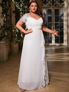 Women Plus Size Sequins Formal Evening Dress Mother Of Bridal