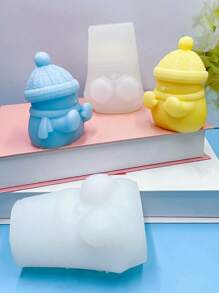 Molde de silicone para velas de boneco de neve, série de Natal, 1 peça, molde 3D de boneco de neve derretido para fabricação de velas, molde para decoração de Natal, adequado para sabonete, resina epóxi, molde para artesanato faça você mesmo