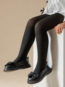 1 Par de Medias de Baile para Niños con Fondo Exterior de Estribos Negros