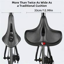 Cojín de asiento de bicicleta extra grande, almohadilla de sillín ancha y cómoda para bicicleta de montaña y bicicleta de carretera, accesorios de ciclismo unisex, con bolas de doble amortiguación para un viaje cómodo