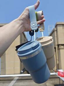 Taza de acero inoxidable aislada de 12 oz con diseño minimalista, taza de auto portátil con cordón, taza para helado, taza de café con doble capa al vacío, personalizada en un paquete