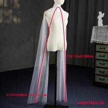 1 Peça Xale Longo de Tule Minimalista Feminino, Acessório Versátil para Festa, Casamento, Bolero