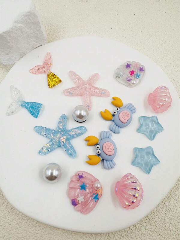 14pcs Beach Accessories Set, Starfish, Pearl & Clam Shell Themed