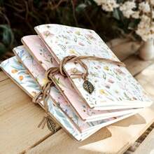 1pc, A5,80 Pages,Floral Sketchbook, Bandage Pendant, Blank Picture Notebook, Portable Travel Sketchbook, Diy Diary, Blank Notebook, Perfect For Writing, Suitable For Colored Pencils, Oil Paints, Marker Pens And Perfect Gifts, Ladies' Gift,Back To School,School Supplies