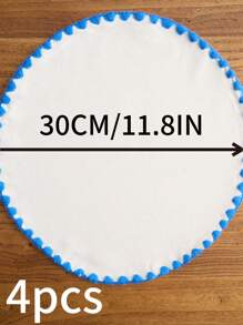 1/4/6/12 piezas Manteles individuales redondos con bordado de conchas marinas azules, decoración para el hogar y la cocina, manteles de mesa de comedor antideslizantes para tazas, vasos y platos para decoración de fiestas, cumpleaños y banquetes