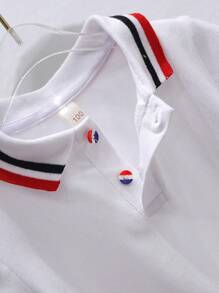 2pcs/Set Girls Summer Outfit, Include Loose Skirt And Striped Polo Shirt, Suitable For Young Girl, Party, Sports Events