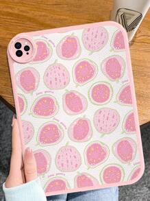 1 Peça Capa Protetora de Tablet com Padrão Floral Kawaii de Goiaba Rosa, Substituta de Marca Premium, Compatível com Huawei Matepad 10.4" e iPad 10.2", Capa de Couro Resistente a Choques de 360 Graus Embutida