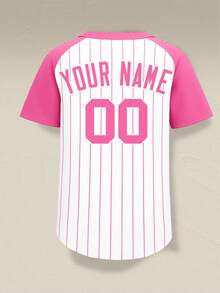 Custom Baseball Jersey Striped Button Shirt Personalized Sports Apparel Unisex White Casual Streetwear - White - View 4