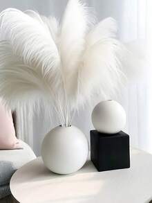 Nordic Style Round Ball Creative Vase, Decorative Modern Spherical Vase For Home, Dining Table Center, Wedding, Restaurant, Office, Living Room Decor Home Decor Flower Vase Glass Vase - White - View 4