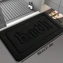 1pc Memory Foam Flannel Bath Mat, Anti-Slip Absorbent Bathroom Rug