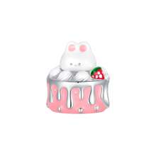 Silver Plated Charm Pink Bow Crown Candle Happy Birthday Cake Series Charm Bead Is Suitable For Diy Female Bracelet Pendants