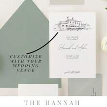 1 pieza Reserva la fecha ilustrada personalizada, Invitación de boda ilustrada personalizada, Reserva la fecha del lugar, Ilustración del lugar - Multicolor - Ver 14