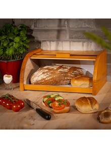 Chlebak bambusowy o wymiarach 38*26*16,5 cm, wielofunkcyjny bambusowy pojemnik do przechowywania z odpinaną roletą, kuchenny i domowy pojemnik do przechowywania ciast i owoców, pojemnik do przechowywania żywności i przekąsek, chlebak, prosty domowy pojemnik do przechowywania ciast i owoców z pokrywką, kuchenny pyłoszczelny pojemnik do przechowywania, pyłoszczelna gablota na chlebak, pojemnik do przechowywania ciast i owoców, bambusowy chlebak odpowiedni do blatów kuchennych, duży drewniany pojemnik do przechowywania żywności z zamykaną pokrywką, retro pojemnik do przechowywania odpowiedni do bajgli, muffinek, babeczek i ciasteczek, naturalny bambusowy chlebak z zamykaną pokrywką, kuchenny pojemnik do przechowywania żywności - wymagany montaż - Kolor drewna - Zobacz 8