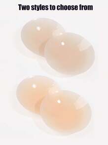 Plus Size Women's Silicone Nipple Covers, Invisible, Waterproof, Sweatproof, Adhesive Bra Pasties, Strapless Bra, Nude Feel, Suitable For Swimwear, Dresses, Pajamas, Bikini, Wedding Dress, Activewear, Reusable And Washable Nipple Covers