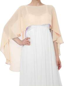 Women Ladies Soft Wedding Capes Wedding Jacket Wraps Chiffon Shrug Bridal Bolero Long Shawl And Wraps Evening Wedding Cover Up