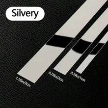 3 Meters Shiny Silver Stainless Steel Self-Adhesive Waterproof & Mildew Proof Decorative Trim For Indoor Wall Background