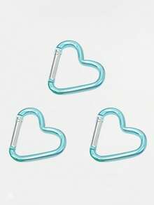 心形登山扣，铝制弹簧钩夹钥匙扣，钓鱼用自动锁定钥匙扣夹，心形铝制弹簧钩夹钥匙扣，徒步旅行、旅行、居家、跑步、冒险和露营登山扣 - 彩色 - 查看 34