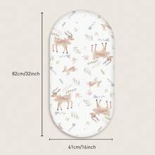 4-Pack Deer And Rose Ultra-Soft Fitted Crib Sheet, Elastic Stretchable Bassinet Mattress Cover For Infant Boys & Girls - Hươu và hoa hồng - Xem 9
