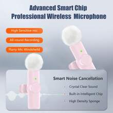 Wireless Lavalier Microphone Compatible With Iphone TypeC IPad Lapel Mics Plug-Play 2.4G Ultra-Low Delay Built-In Noise Reduction Chip Working Time For Video Recording Interview Podcast Vlog