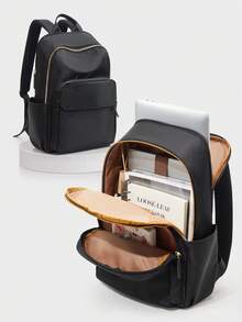 女士笔记本电脑背包 学校背包 初中生休闲背包，防水背包 钱包 教师背包 电脑背包，防水轻便教师护士包 带电脑隔层 男女通用商务旅行背包 大学生 节日商店 女士包 男士礼物 户外女士礼物 - 黑色 - 查看 1