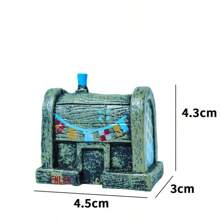 SPONGEBOB 1 pezzo Decorazione in resina a forma di pesce, ornamento per acquario, casetta ad ananas, grotta, botte per decorazione paesaggistica di acquario
