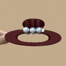 Oval Hollow Pearl Claw Hair Clip, Versatile Hair Claw Design Fashion Hair Accessory Fashion Hair Accessories Beauty Claw Clips