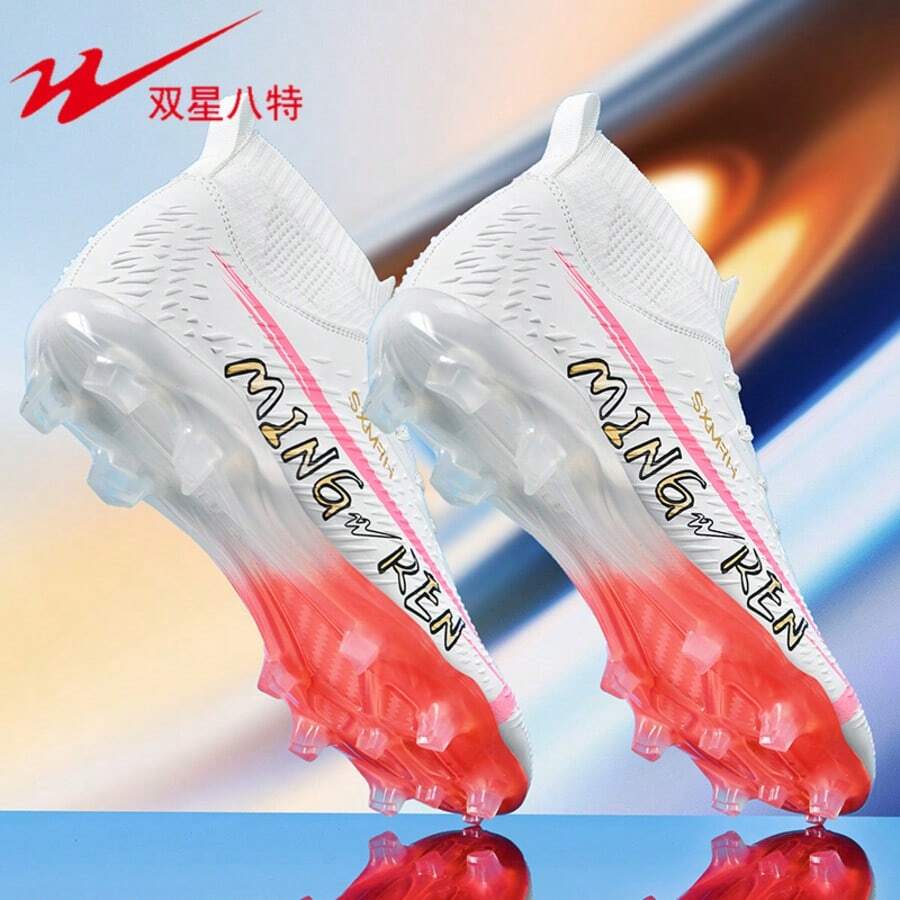 STARNOVO 2pcs Soccer Cleats, Men/Women Professional FG Soccer Shoes With TPU Long Studs, Strong Traction, Elastic Collar For Comfortable And Breathable Fit, Cool Colors, Suitable For School Students' Football Training And Matches