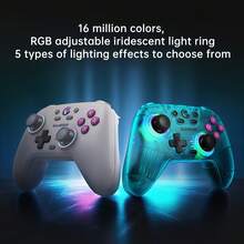 GAMESIR T4 Nova Hall Effect Game Controller Zero Drift Tri-Mode Connection PS5-Level HD Vibration 16 Million Colors Colorful Light Ring Professional Gaming High Damage Resistance Joystick - Cyber Blue - View 1