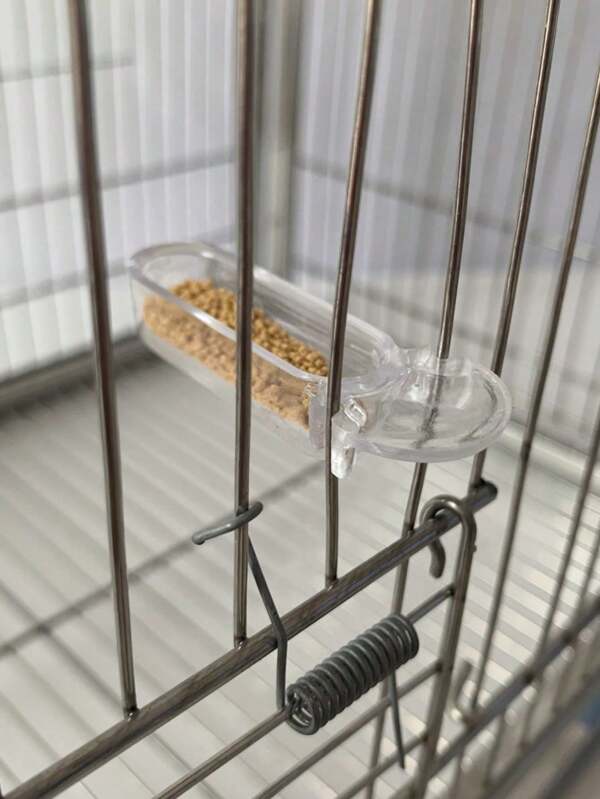 1pc Easy-Clean Transparent Bird Feeder Cups -Mini Food Feeding Box For Parrot Canary Finch Small Size Bird