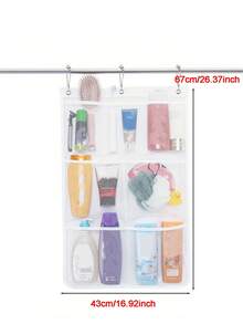 [Mesh Shower Organizer] 7 Pocket Mesh Hanging Shower Caddy With Quick Dry Net - 1 Pack Back To School Bathroom Accessories - Multicolor - View 10