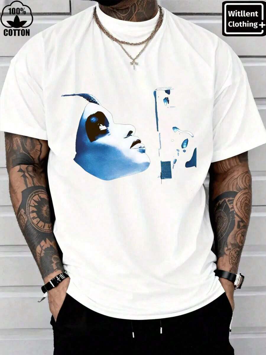 Witllent Men's 100% Cotton Dead Presidents Gangster Movie T-Shirt, Men's Christmas 220g Heavy Cotton T-Shirt(1 PC)-Cotton-Men's Summer Clothes-Fathers Dad Gift-Father's Day Gift For Beloved Dads-Men Clothing-CLOUT FACTORY - White - View 1