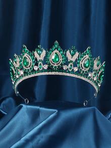 تاج لرأس العروس رويال ليدي بالجواهر المزخرفة بالزجاج وحجر الراين الملون والمناسبة لتيجان الزفاف الفاخرة، ملحقات فاخرة لفساتين الزفافرمضان