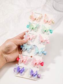 2pcs Colorful Sequined Cute Butterfly Hair Clips, Decorative Hair Accessories, 3D Butterfly Hair Clip Set, Alloy Butterfly Hair Clips With Rhinestone Decor