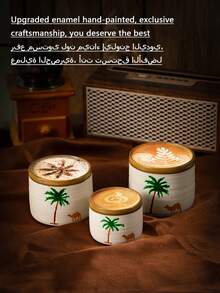 1件全新高品质（升级珐琅独家工艺）沙漠骆驼加厚陶瓷意式咖啡杯，创意陶瓷纪念品，中东风格拿铁杯，适合日常使用 - 彩色 - 查看 13