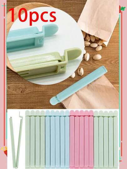 10pcs Food Bag Chip Clips, Portable Food Preservation Sealing Clips, Food Bag Sealing Clips, Multifunctional Reusable Food Preservation Sealing Clips, Plastic Food Sealing Clip.