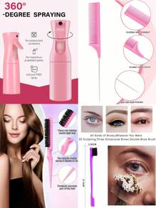 11pcs/Fashion Girl Dry And Wet Eight Claw Comb Set, Pointed Tail Comb, Mouse Tail Comb, Side Brush, Hair Brush, Hair Clip, Hair Ring, Hair Ring, Wide Tooth Comb, (6.8 Oz/200 Ml) Multi-Functional Small High-Pressure Continuous Spray Water Replenishing Travel Makeup Bottle, Suitable For Family And Outdoor Travel, Is The Best Personalized Gift In Holiday Season, Hair Accessories, Claw Clips
