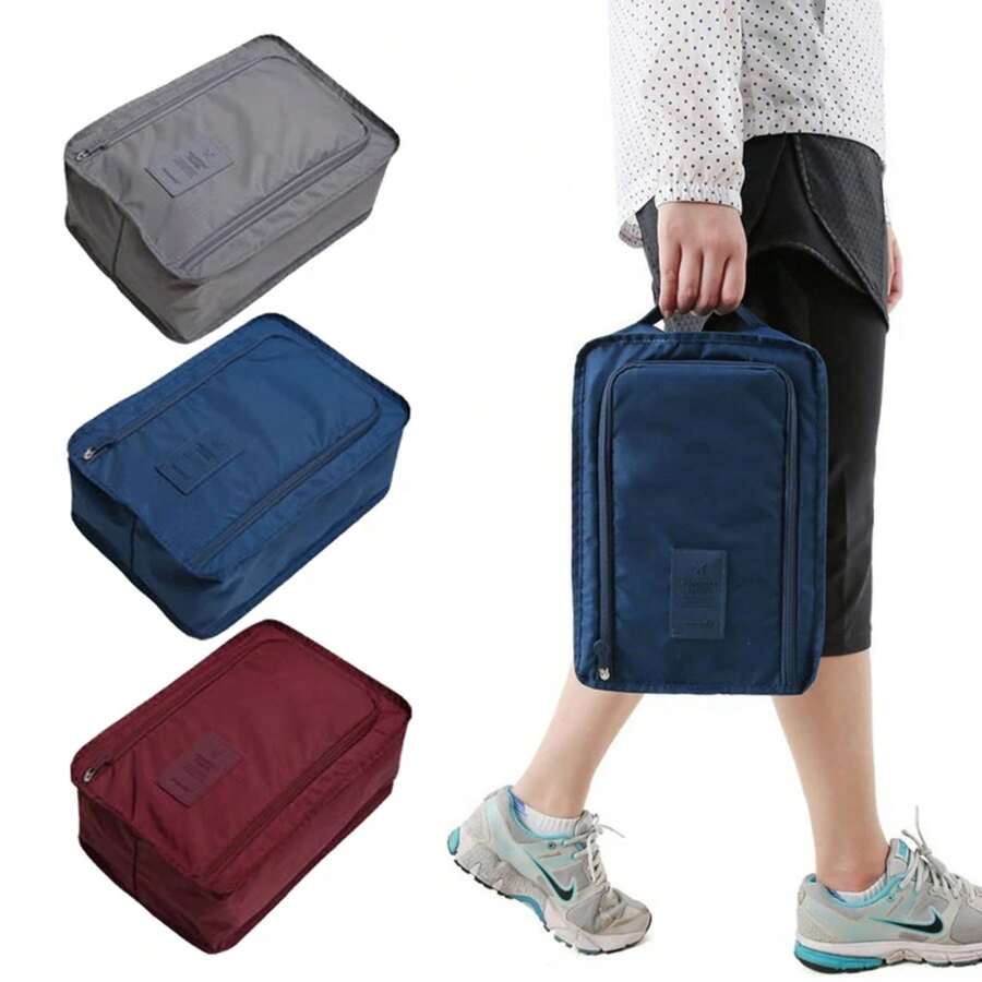 Bolsas de zapatos portátiles de viaje multifunción impermeable plegable de almacenamiento de alta capacidad organizador de bolsas de zapatos - Azul oscuro G796C - Ver 1