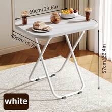 DYJ DAYIKA-S Stable Tray Table With No Assembly Required, TV Dinner Tray For Eating, Foldable Snack Tables For Bed/Sofa/ Living Room - White Normal - 查看 2