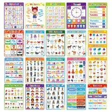 20 Pieces First Words Toddlers Educational Preschool Poster Sight Words Vocabulary Building Charts Learning Materials For Kids Kindergarten,Nursery,Homeschool,Playroom Wall Decor Classroom Supplies Teaching Tool,Set Of ABC Alphabets,Numbers,Fruits &Vegetable,Colors,Shapes,Emotions,Animal,Preposiions,Transportation,Season&Weather,Fruits & Vegetable And More,A4 Size Cognitive Activities Flash Cards,8.26 X 11.26inches,Back To School GiftsSchool,Student,Stationery,School Supplies,Classroom Supplies Teaching,Playroom Decor,Toddler School