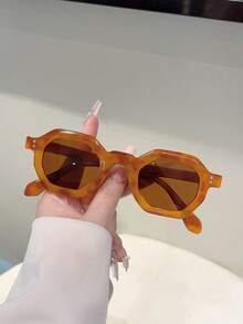 1 件女士新款复古眼镜，多色眼镜，全框时尚眼镜，女士休闲装饰眼镜 - 彩色 - 查看 14